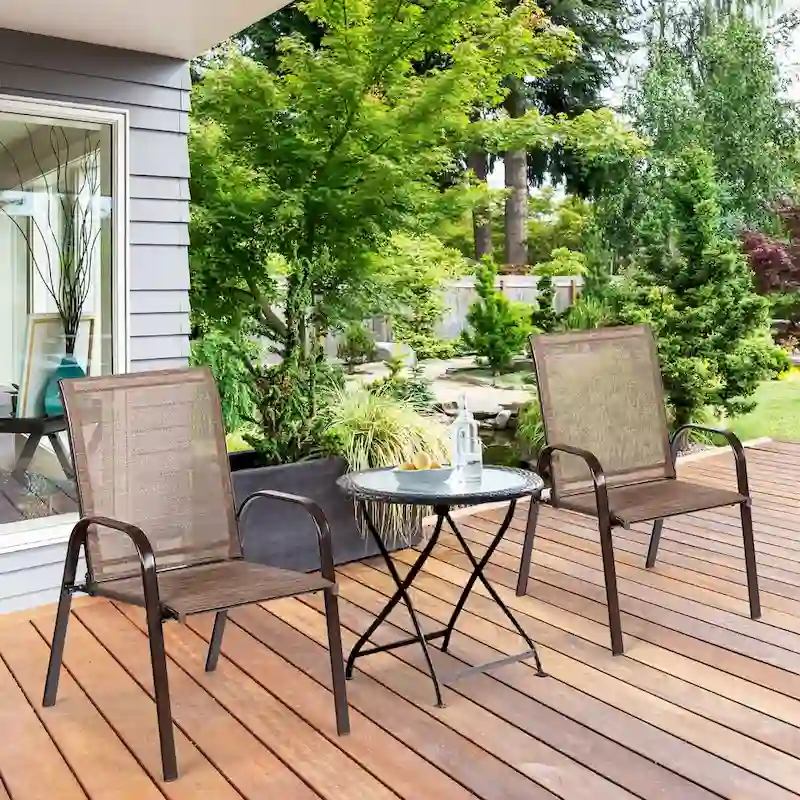 Costway 4PCS Patio Chairs Garden Deck Yard with Armrest - See Details