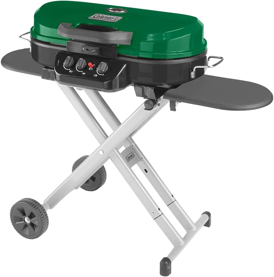 Coleman RoadTrip 285 Portable Stand-Up Propane Grill with 3 Adjustable Burners & Instastart Ignition  20 000 BTUs of Power for Outdoor Cooking  Camping  Tailgating  Grilling  BBQs  & More