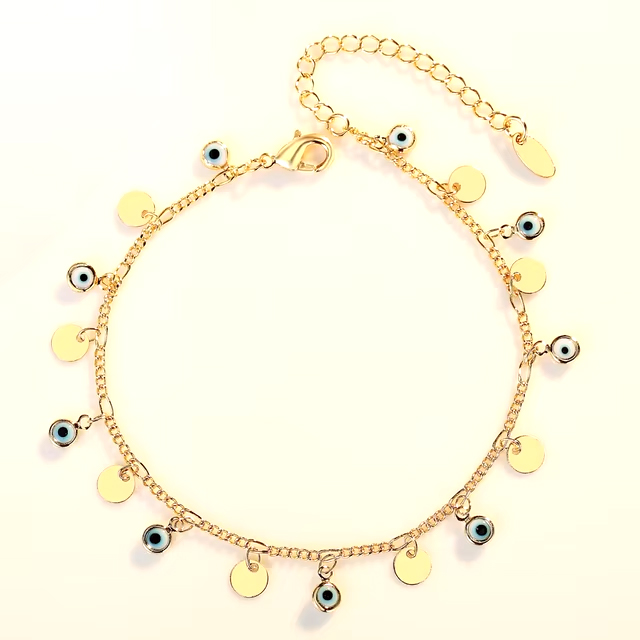 Silver Anklet with Natural Stone Accents