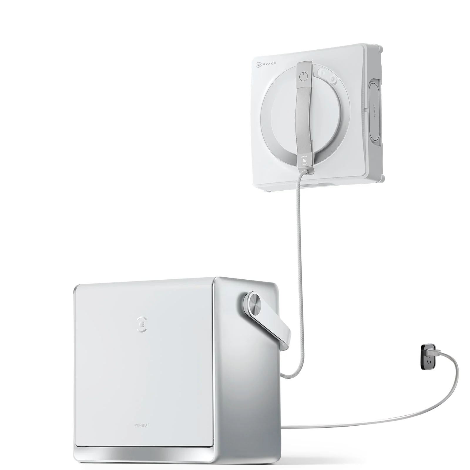 ECOVACS WINBOT W2 PRO Fensterputzroboter, 3-Düsen-Wassersprüher, 10-Stufen-Schutzsystem, Win-SLAM 4.0 Pfadplanung, Steady-Climbing-System, Kanten-Erkennung, App-Steuerung, Weiß