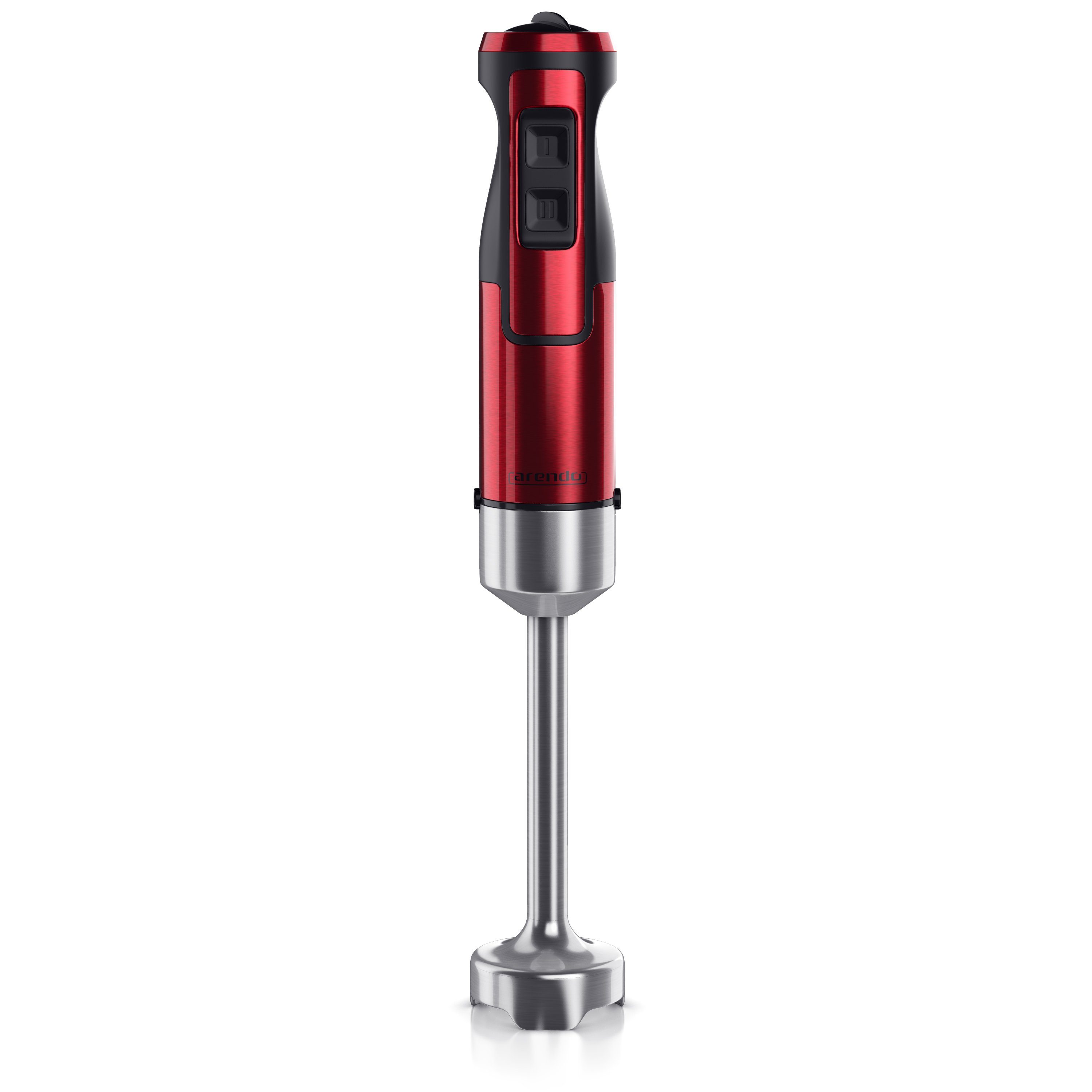 Stabmixer Edelstahl Pürierstab, Handmixer, stufenlose Regelung, rot