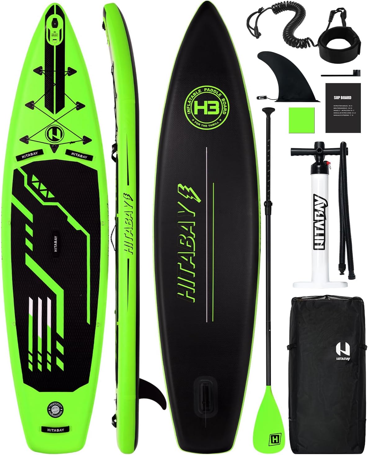 Tavola SUP con Accessori Completi, 290cm e 320cm e 335cm SUP Gonfiabile Adulti, Carico Massimo 150kg Tavola da Surf
