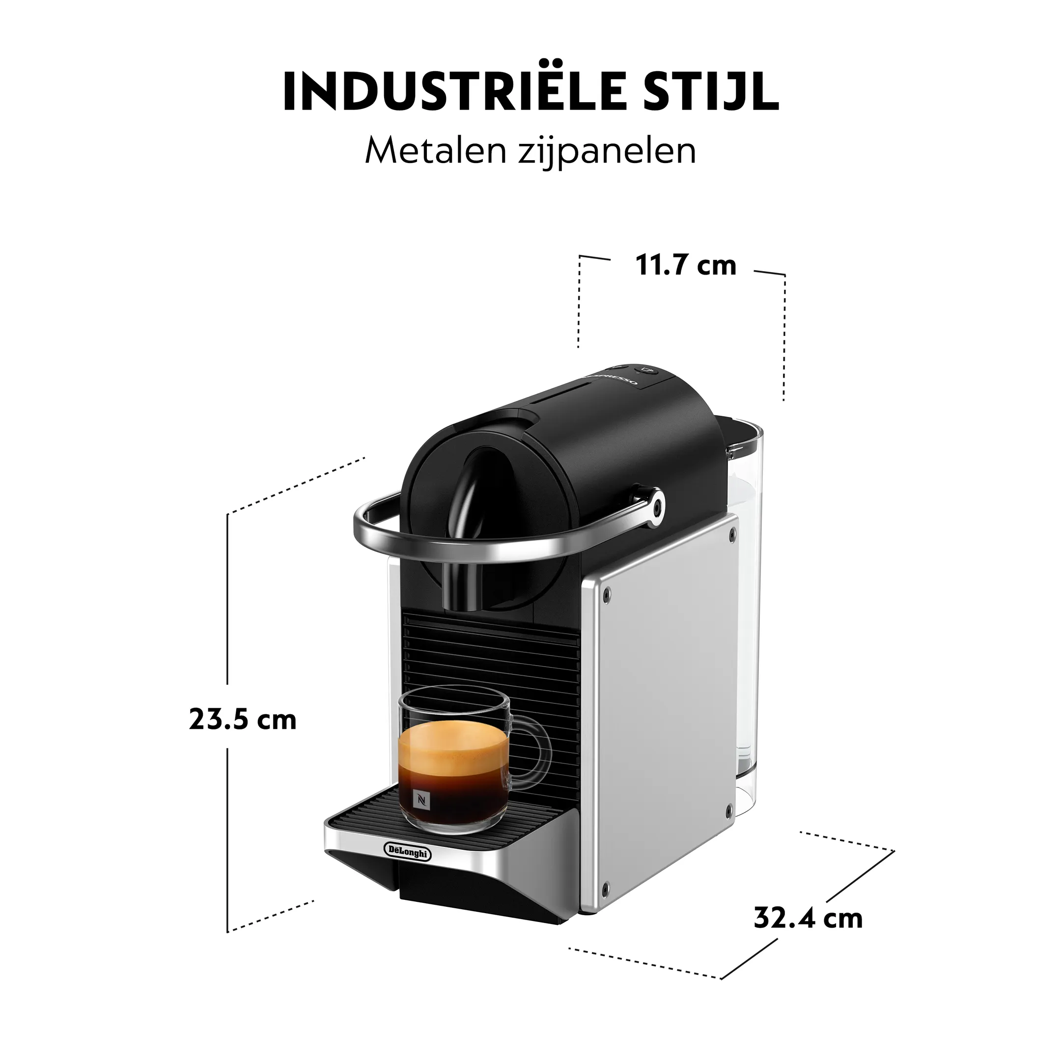 De'Longhi Nespresso Koffiemachine Pixie Silver