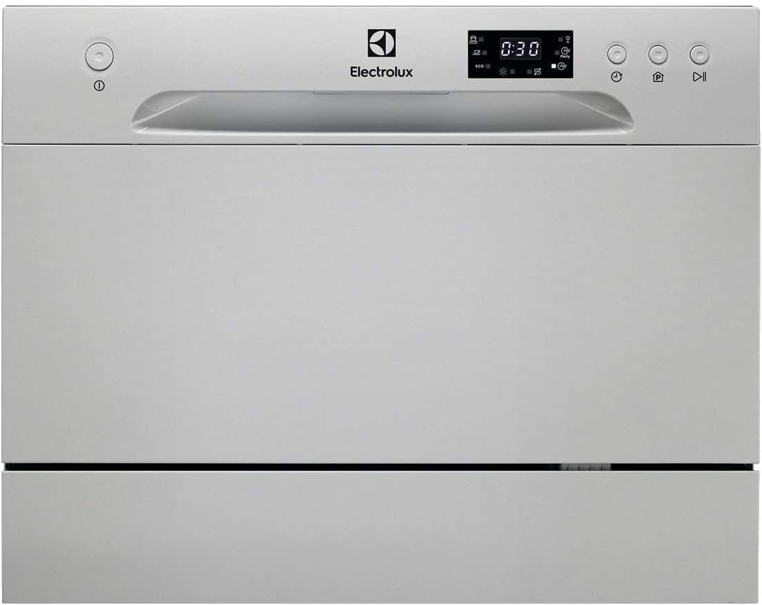 Electrolux Serie 600 Mini Lavastoviglie da Tavolo, 55 cm, ESF2400OW, Libera Installazione, Capacità 6 Coperti, 6 Programmi di Lavaggio, 438x550x500 mm, Bianco