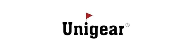 Semplice logo a triangolo rosso con testo ?Unigear? in nero sotto