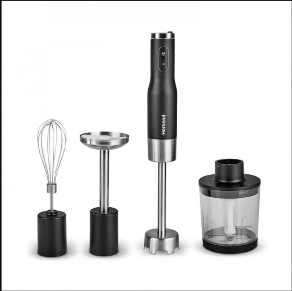 Küchenmaschine Homend Artfood 1925h Stabmixer Mixer Zerkleinerer Set Schwarz