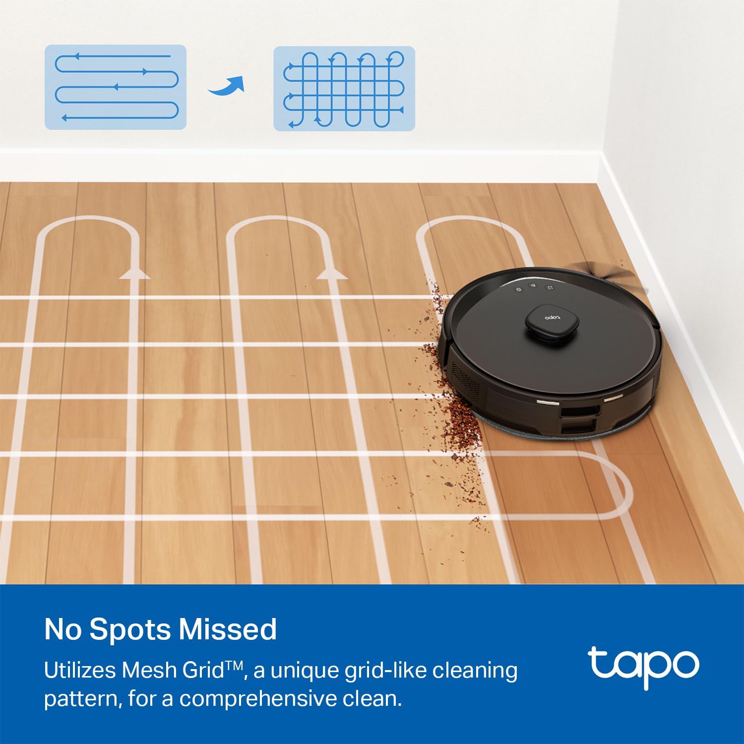 Tapo LiDAR Smart Navigation Robot Vacuum and Mop with Self-Emptying Dock, 5300Pa Max, 97%+ Dust Pickup Rate, Customizable Cleaning, Self-Charging, Compatible with Alexa & Google Home, RV30 Max Plus