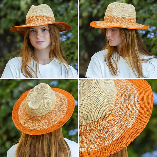 Capeline Raphia Hat �?Orange | Handcrafted Luxury Sun Hat