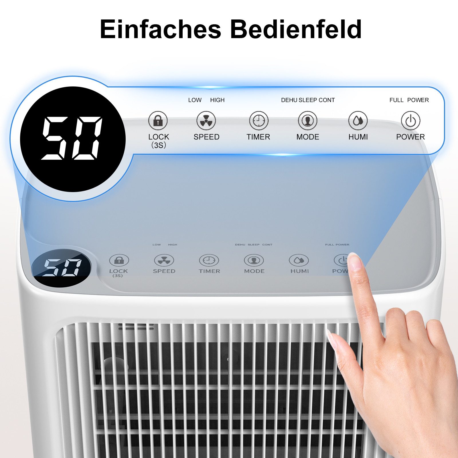 Luftentfeuchter Luftentfeuchter mit Display,Timer,16L&20L, leise,3 Modi,Abtauautomatik