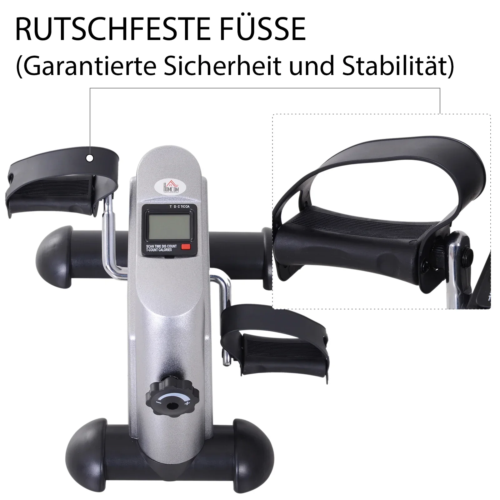 HOMCOM Minibike-peddelfiets hometrainer met lcd-display verstelbaar