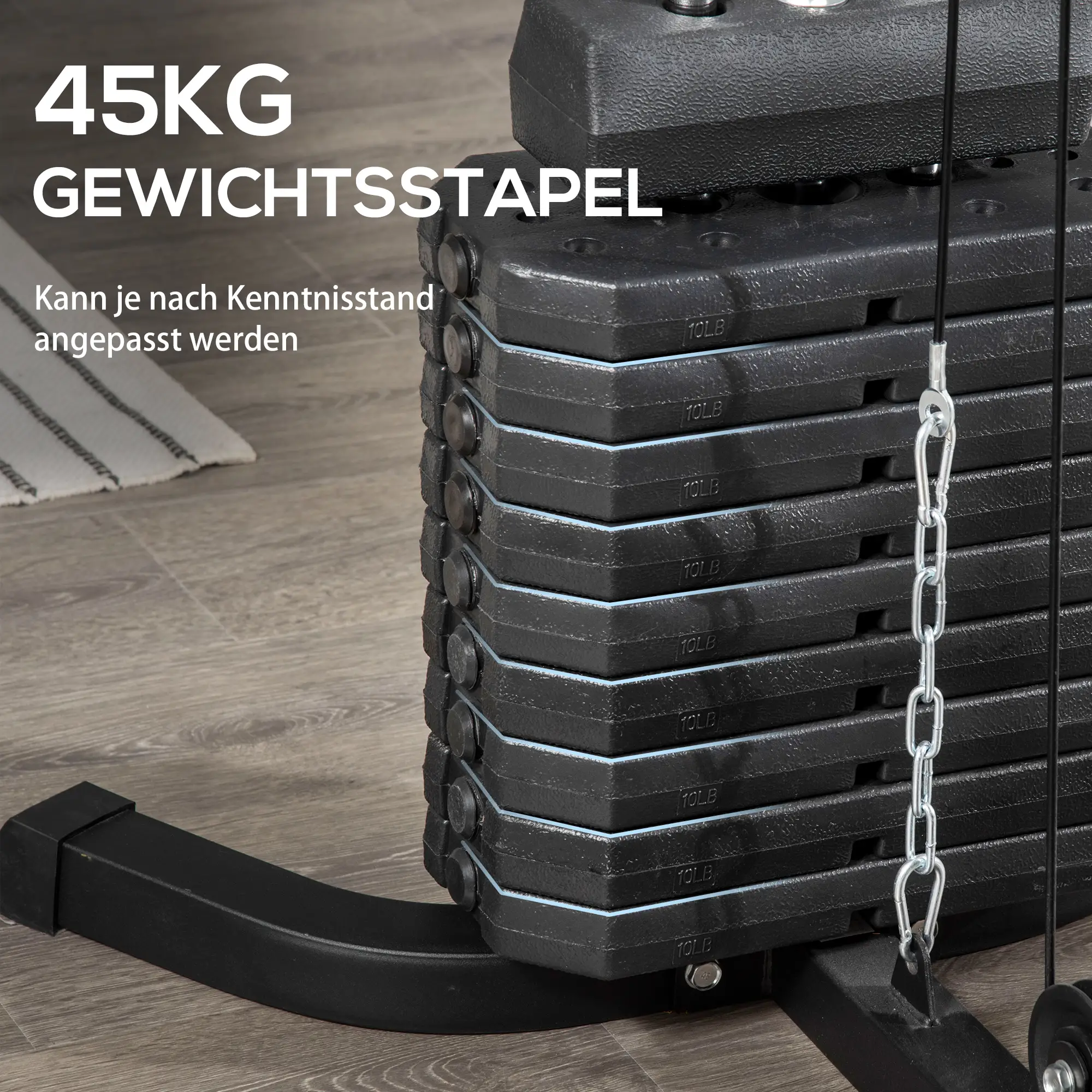 HOMCOM Krachtstation Fitnessstation Lat Pulldown Butterfly verstelbaar