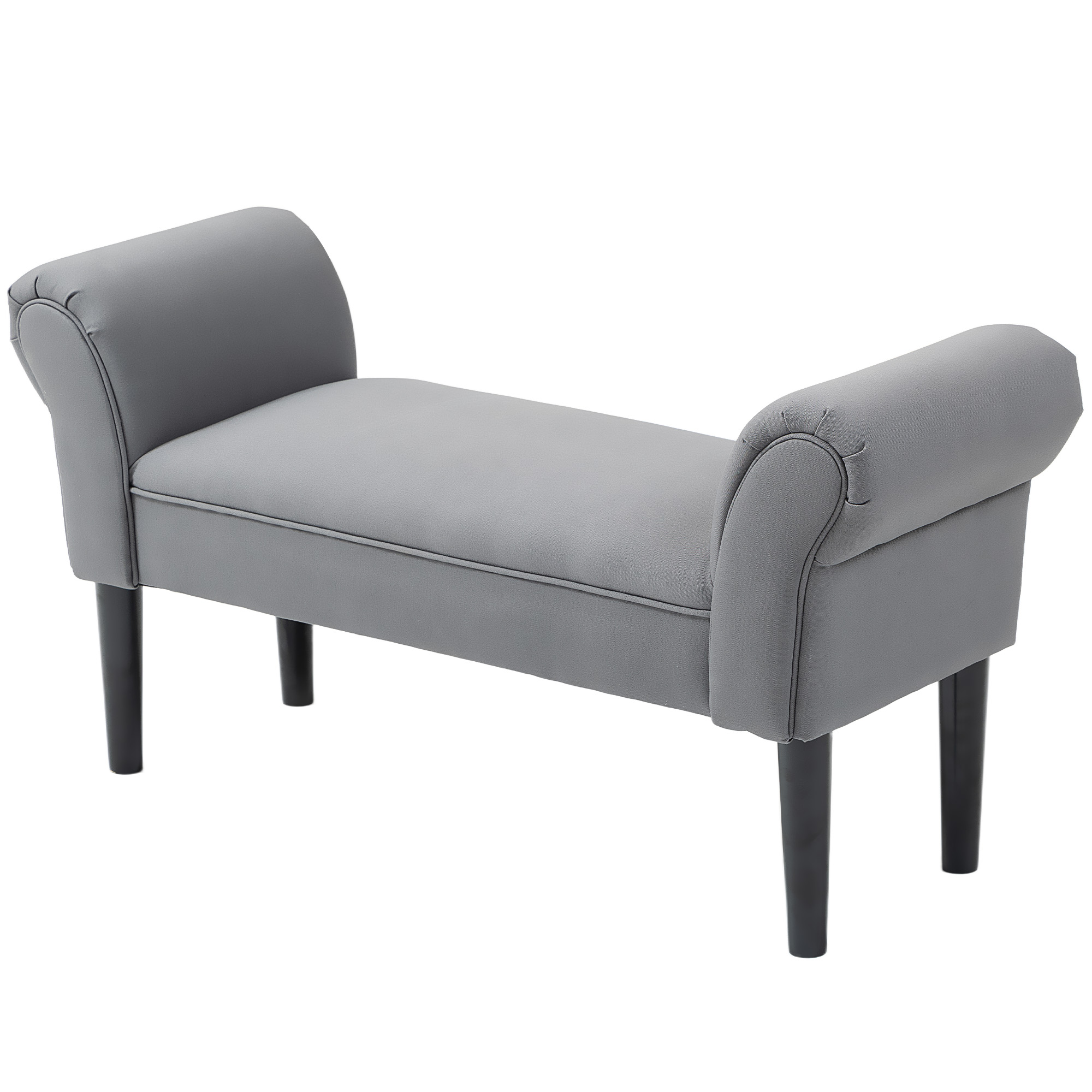 HOMCOM Sitzbank, Bettbank, robuste Bauweise, weiche Polsterung, 102x36x51 cm, Grau