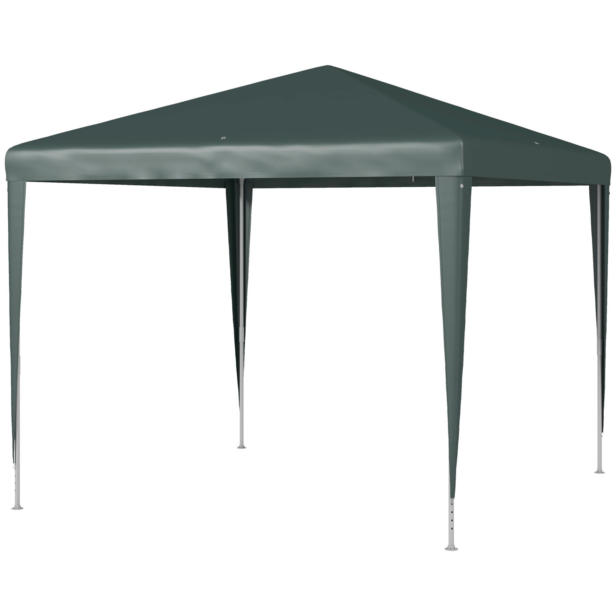 Outsunny Pavillon 2,7x2,7m, Schnellaufbau mit Klicksystem, rostfreies Gestell, Dunkelgrün
