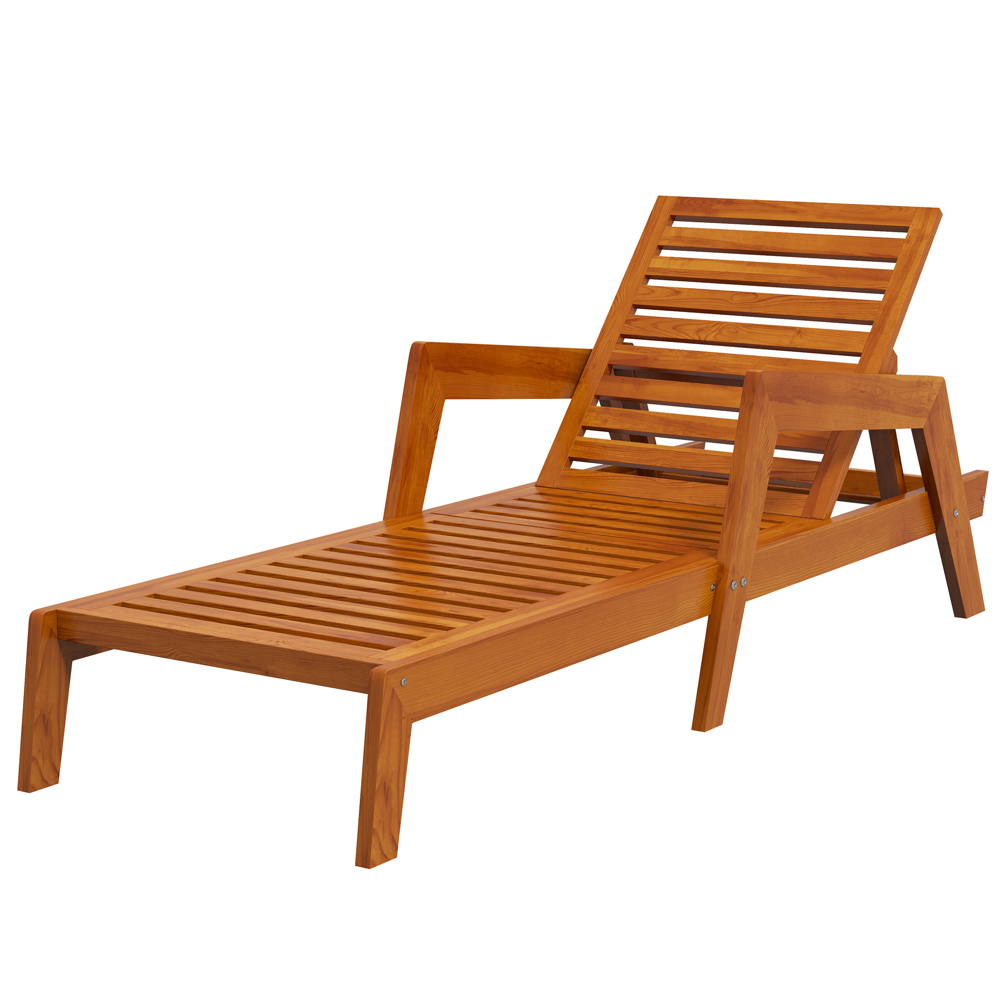 Outsunny Sonnenliege Gartenliege Holzliege, Massivholz, 66 cm x 190 cm x 73,5 cm, Orange