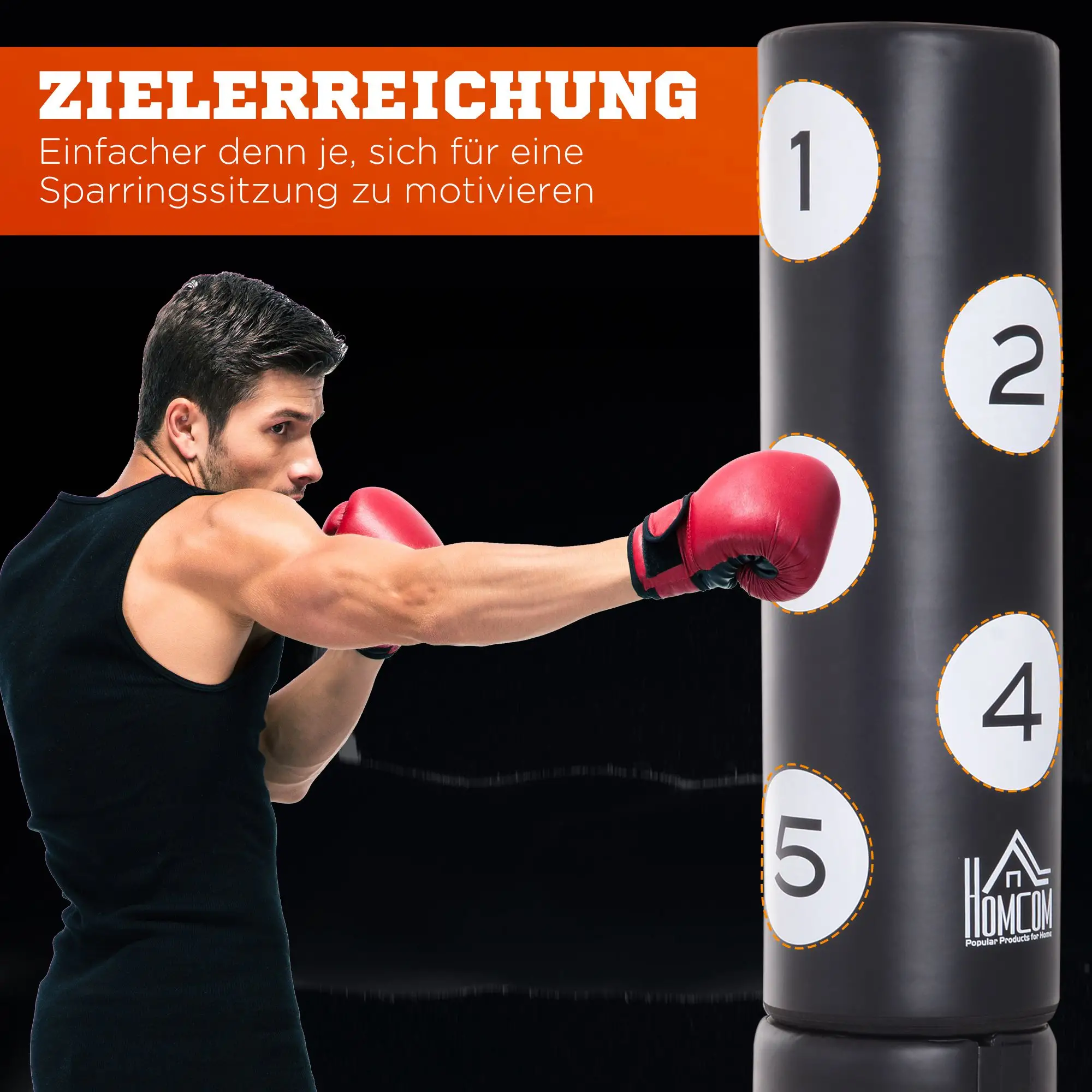 HOMCOM Standboxsack freistehend FLEX-System gepolstert