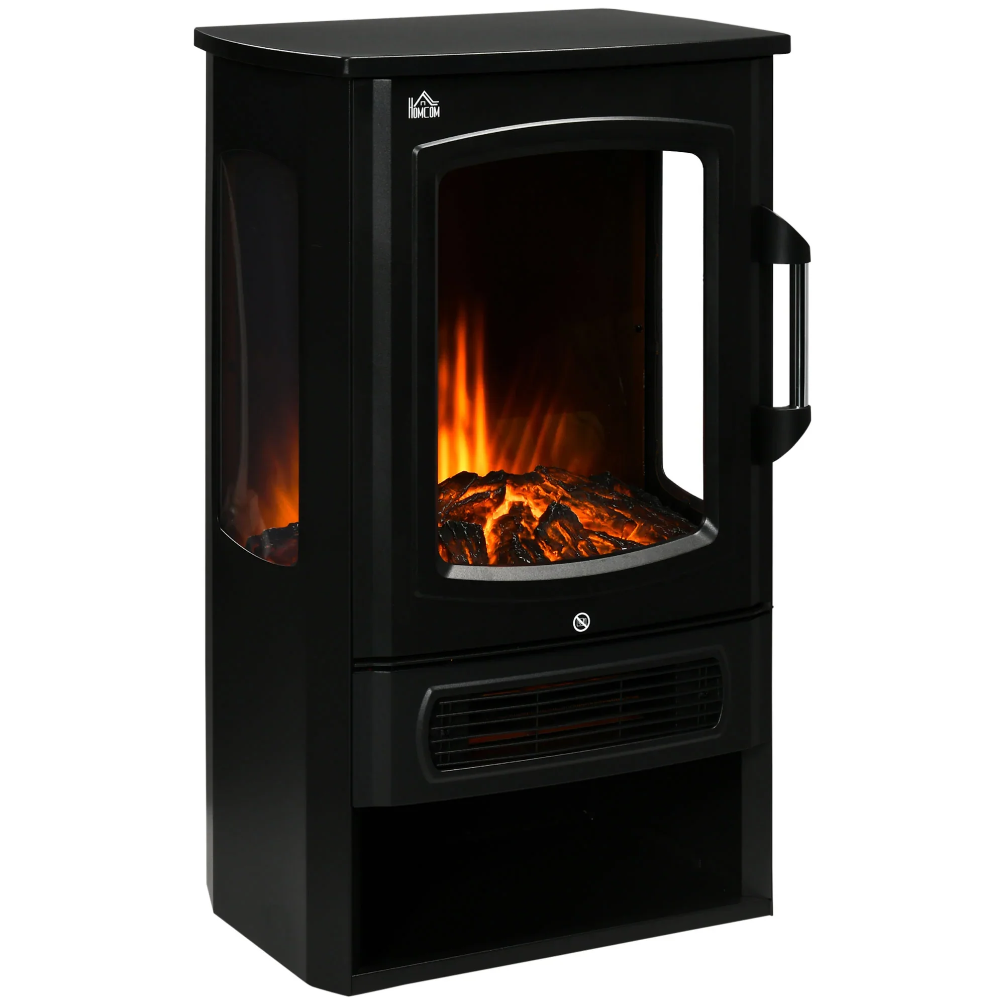 HOMCOM Elektrische haard LED-vlameffect 2 verwarmingsstanden Oververhittingsbeveiliging