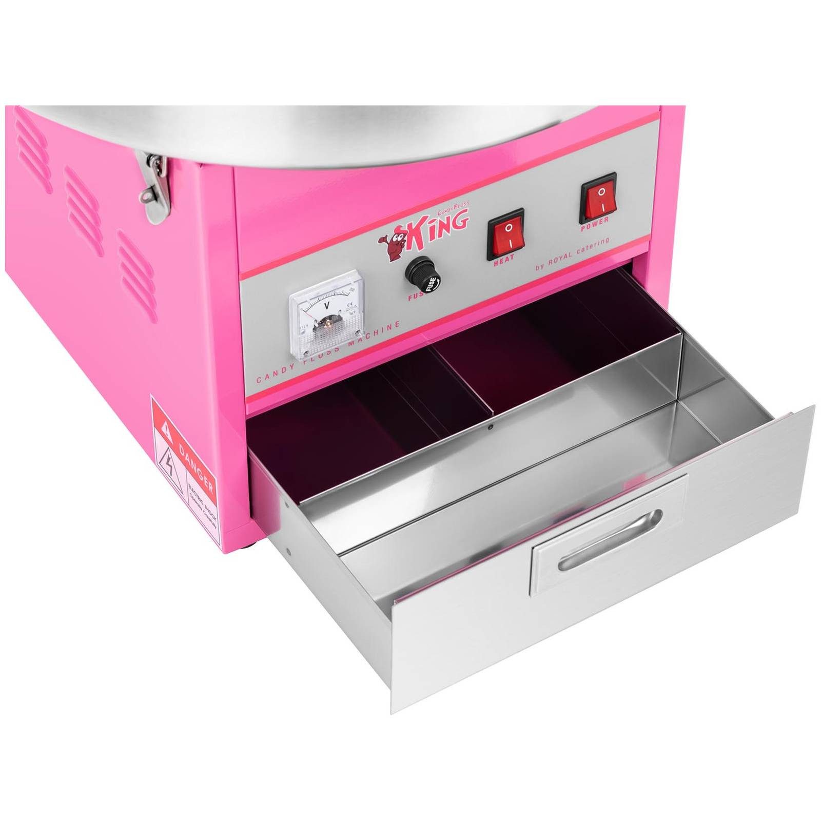Zuckerwattemaschine Zuckerwattegerät 52 cm mit Spuckschutz 1200 W Candy Maker pink Gastro
