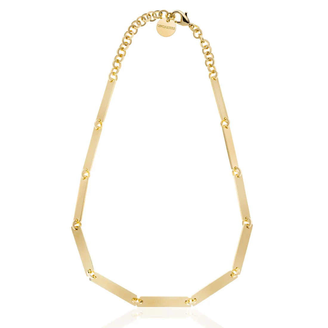 Collana Unoaerre 2474 girocollo semirigido a sezioni in bronzo dorato giallo