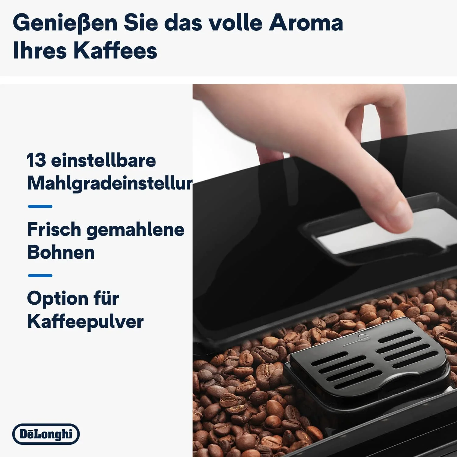 De'Longhi Magnifica S ECAM 22.110.B Kaffeevollautomat mit Milchaufschäumdüse für Cappuccino, mit Espresso Direktwahltasten und Drehregler, 2-Tassen-Funktion, 1,8 Liter Wassertank, Schwarz/Silber