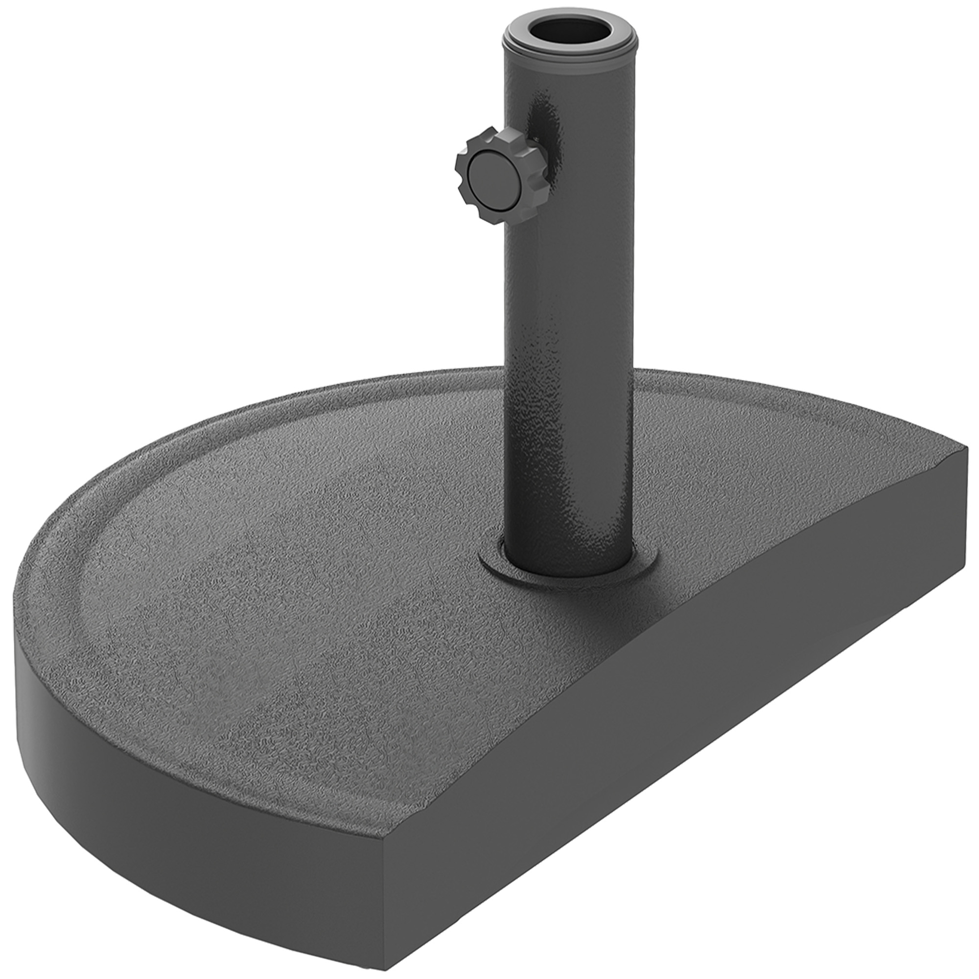 Outsunny Sonnenschirmständer aus Beton Schirmständer Halbrund Schirmhalter, Schirmgewicht für Sonnenschirm 34/38/48mm