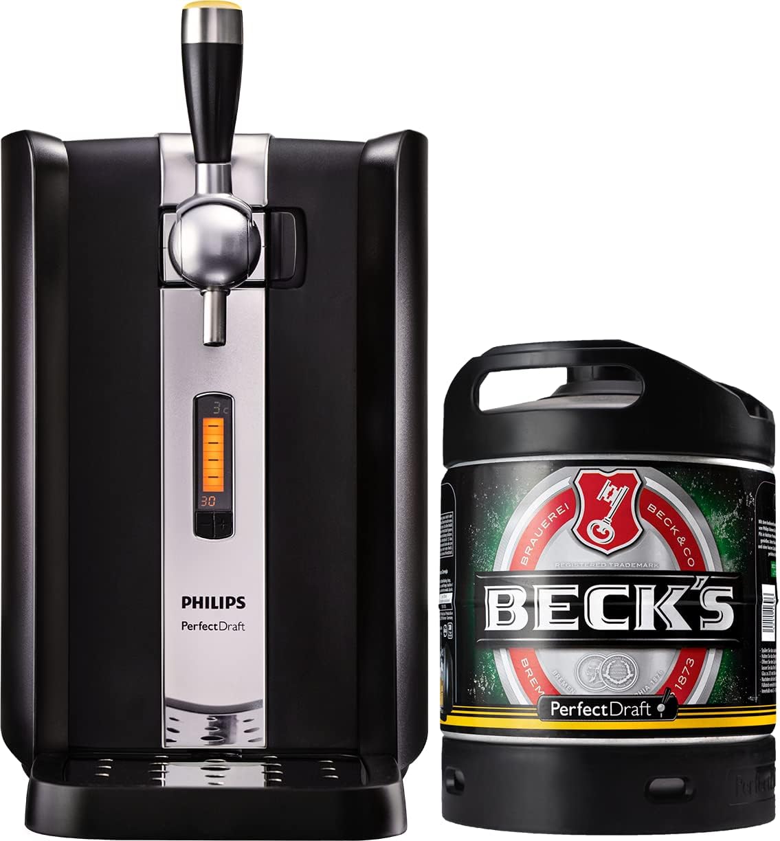 Perfect Draft Zapfanlage HD 3720/26 + 6L Fass | Fassbier, inkl 5 EUR MEHRWEG Pfand (Becks Pils)