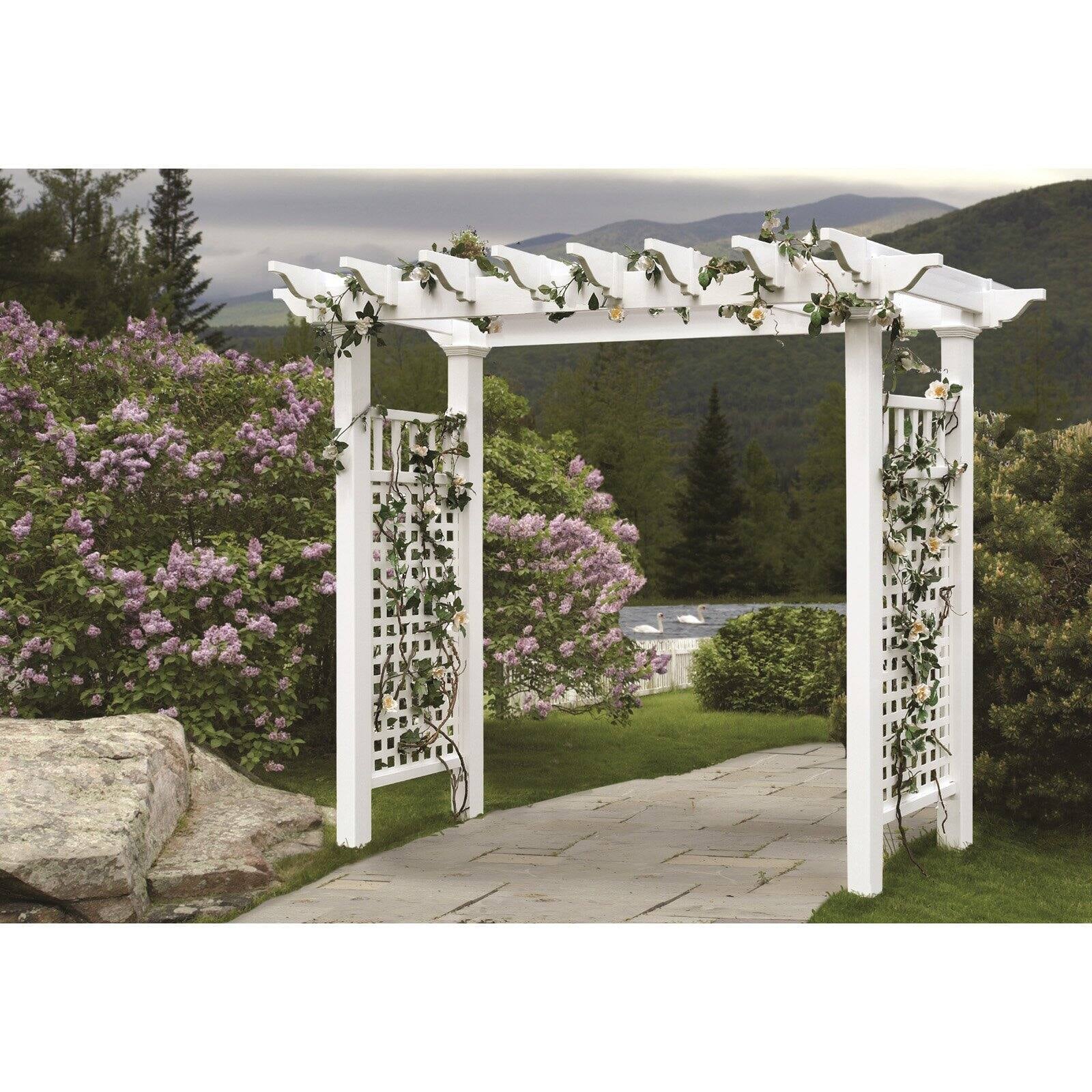 Vita 88&prime;&prime; x 32&prime;&prime; x 86.5&prime;&prime; Fairfield Grande Vinyl Arbor, White, VA84231