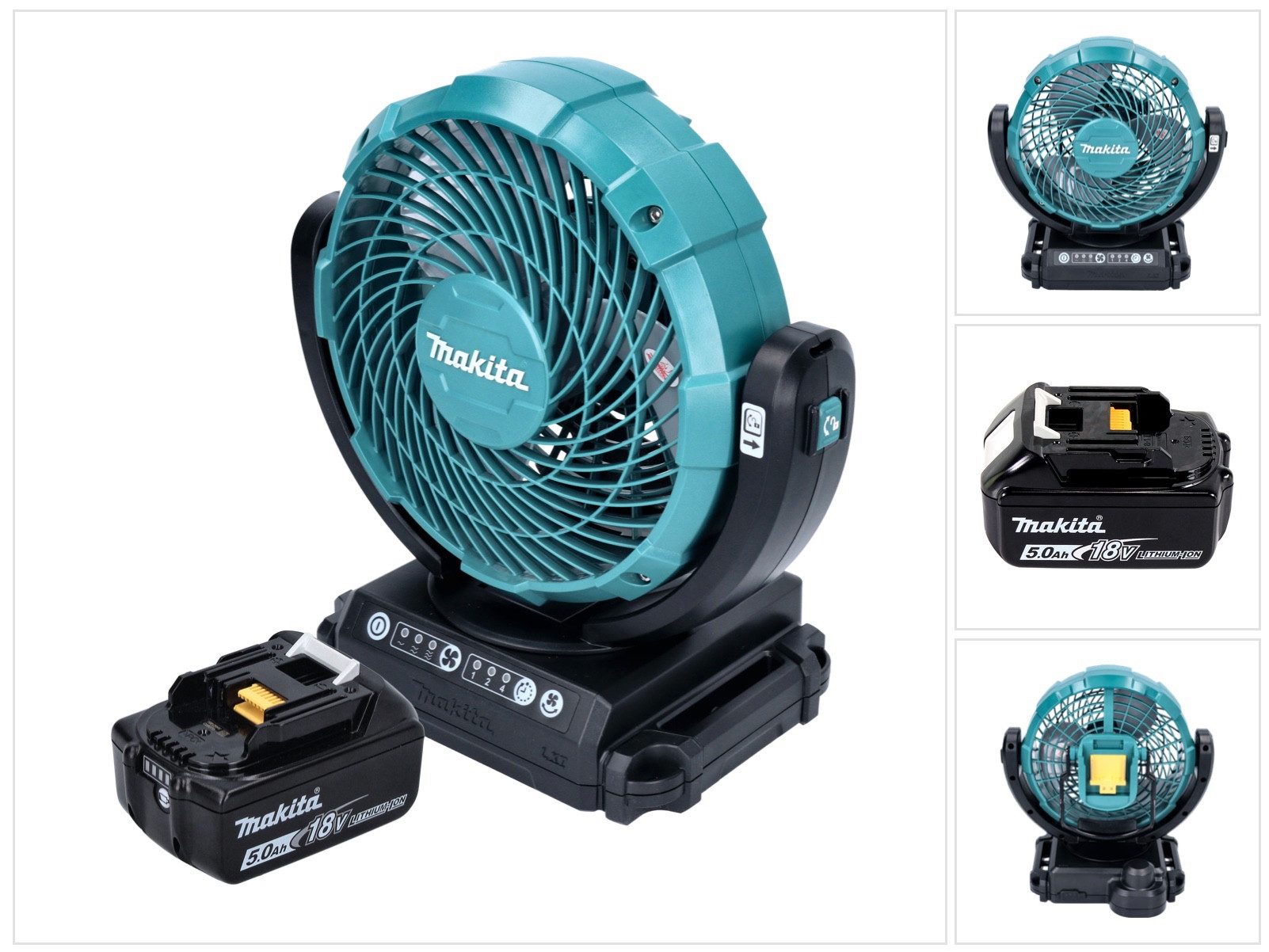 Akku-Standventilator DCF 102 T1 Akku Ventilator Lüfter 18 V 18 cm + 1x Akku 5,0 Ah - ohne