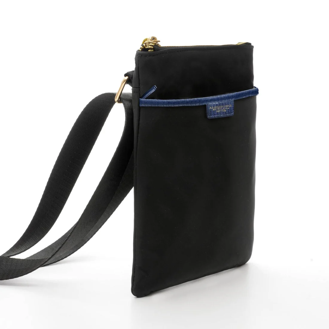 Tracolla da donna Spalding & Bros Sarah nylon e pelle blu