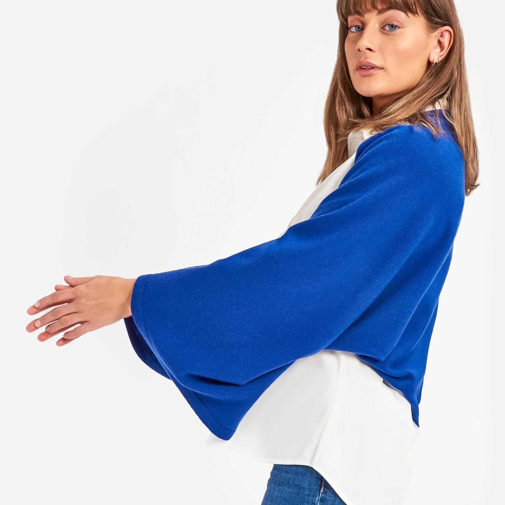 Cashmere & Merino Wool Wrap �C Cobalt Blue