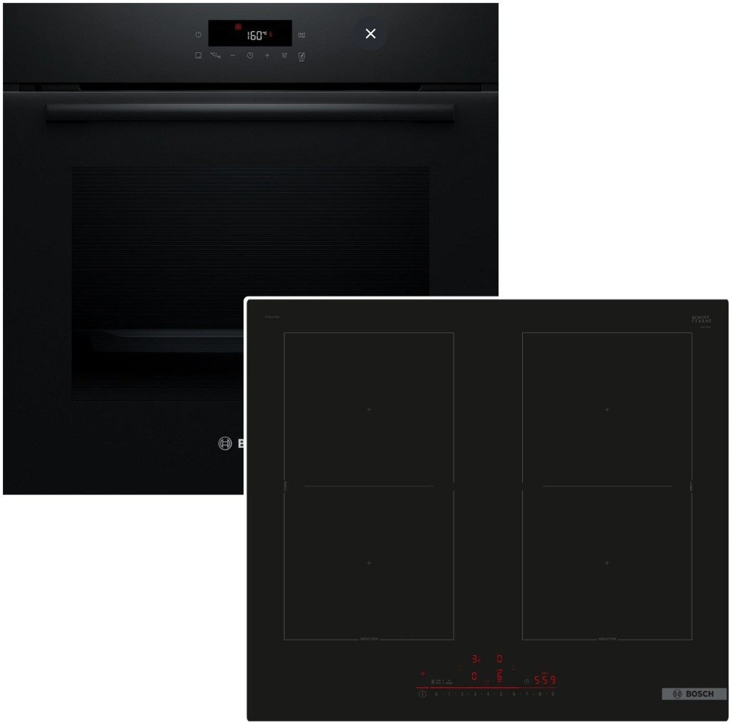 Backofen-Set 60 cm Pyrolyse 3D-Heißluft FlexInduktion Home Connect PowerBoost A+