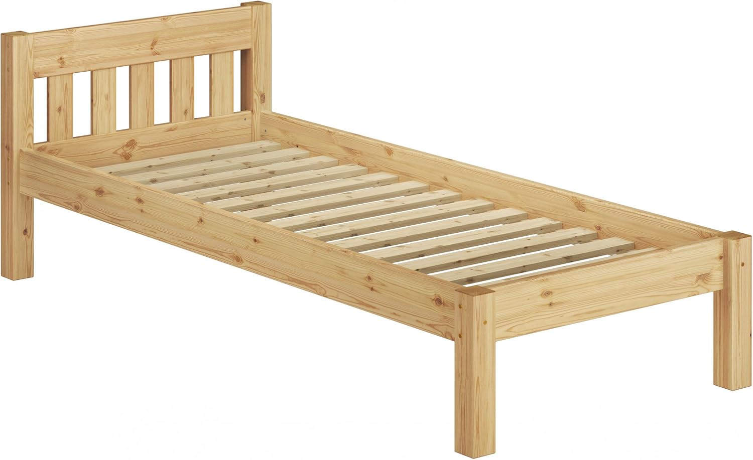 Erst-Holz®Massivholzbett Kiefer Natur 100x200 Einzelbett Futonbett Bettrahmen Rollrost 60.38-10