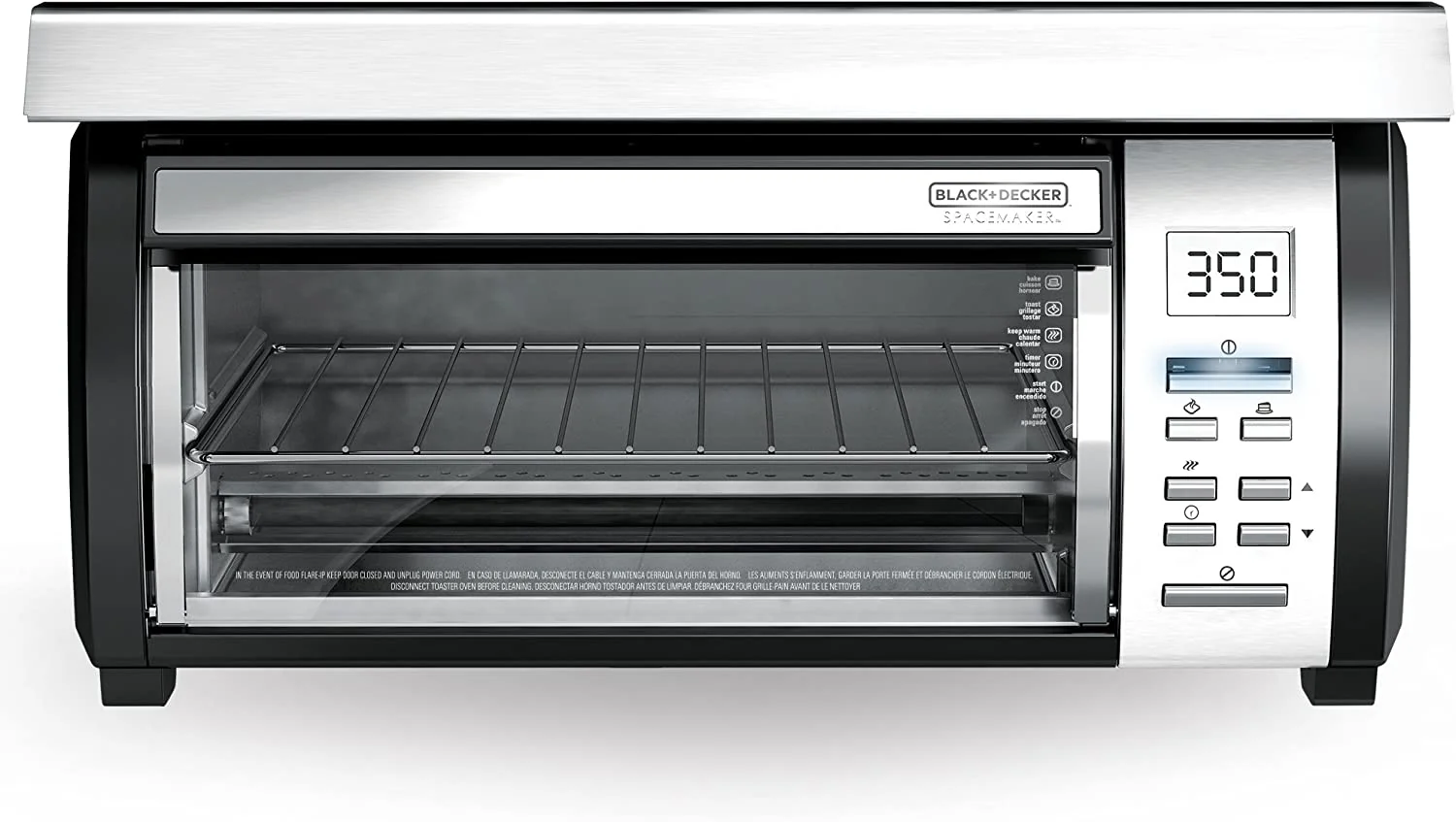 BLACK DECKER SpaceMaker Under Counter Toaster Oven, Digital Controls, Black/Stainless Steel, Fits 9�测�� Pizza or 4 Slices