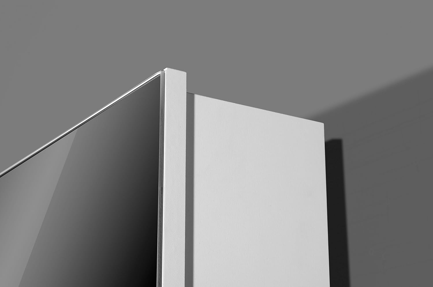 GERMANIA DIE MÖBELMACHER 1189-84 Multi-purpose 1 Door Rotary Cabinet, Chipboard, Glass, White, (L/H/D), 50 x 195 x 18 cm