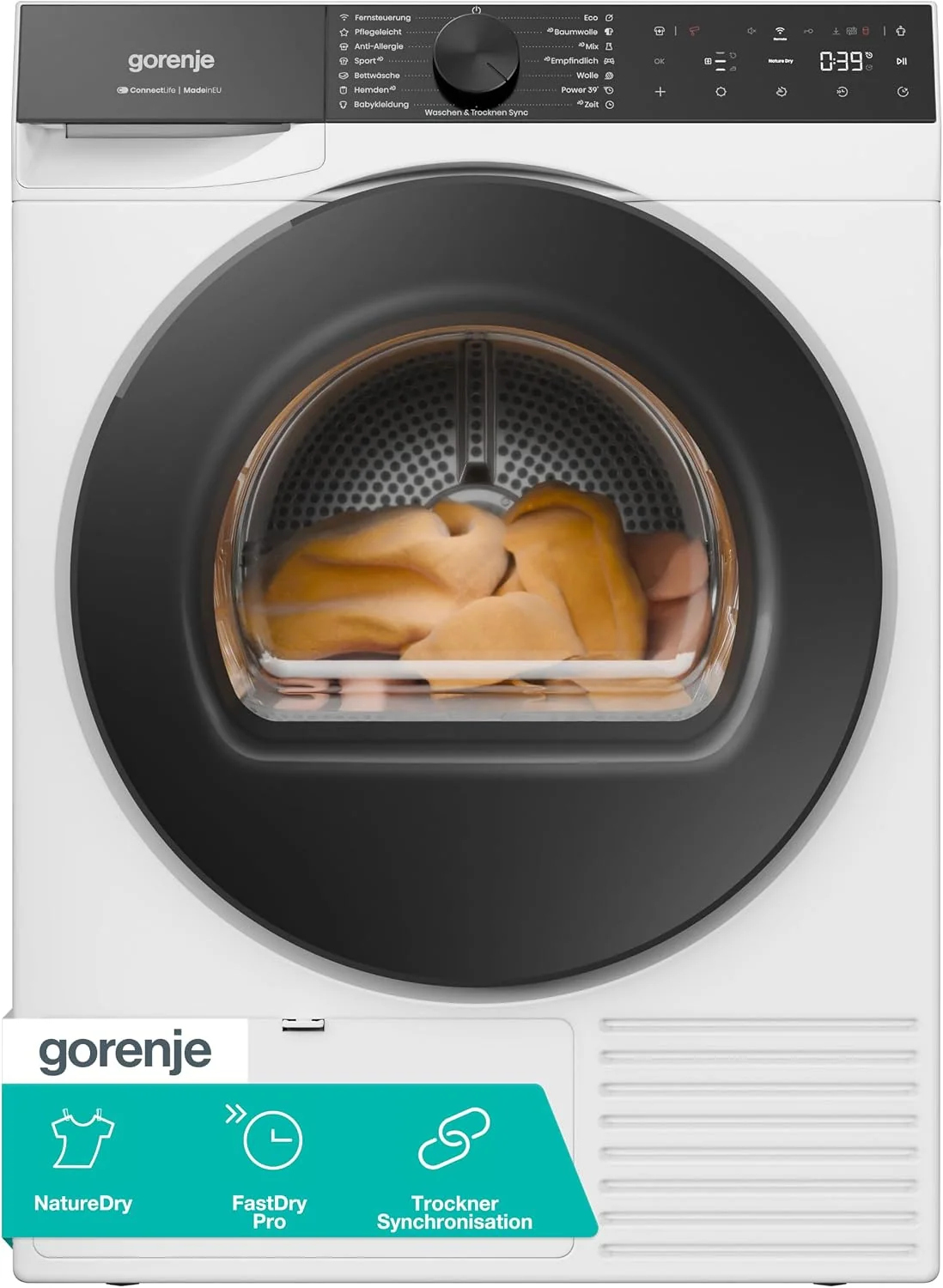 Gorenje Wäschetrockner, 9 kg, Schwarz, D5G69CP Trockner/Kondensation mit Wärmepumpe / /15