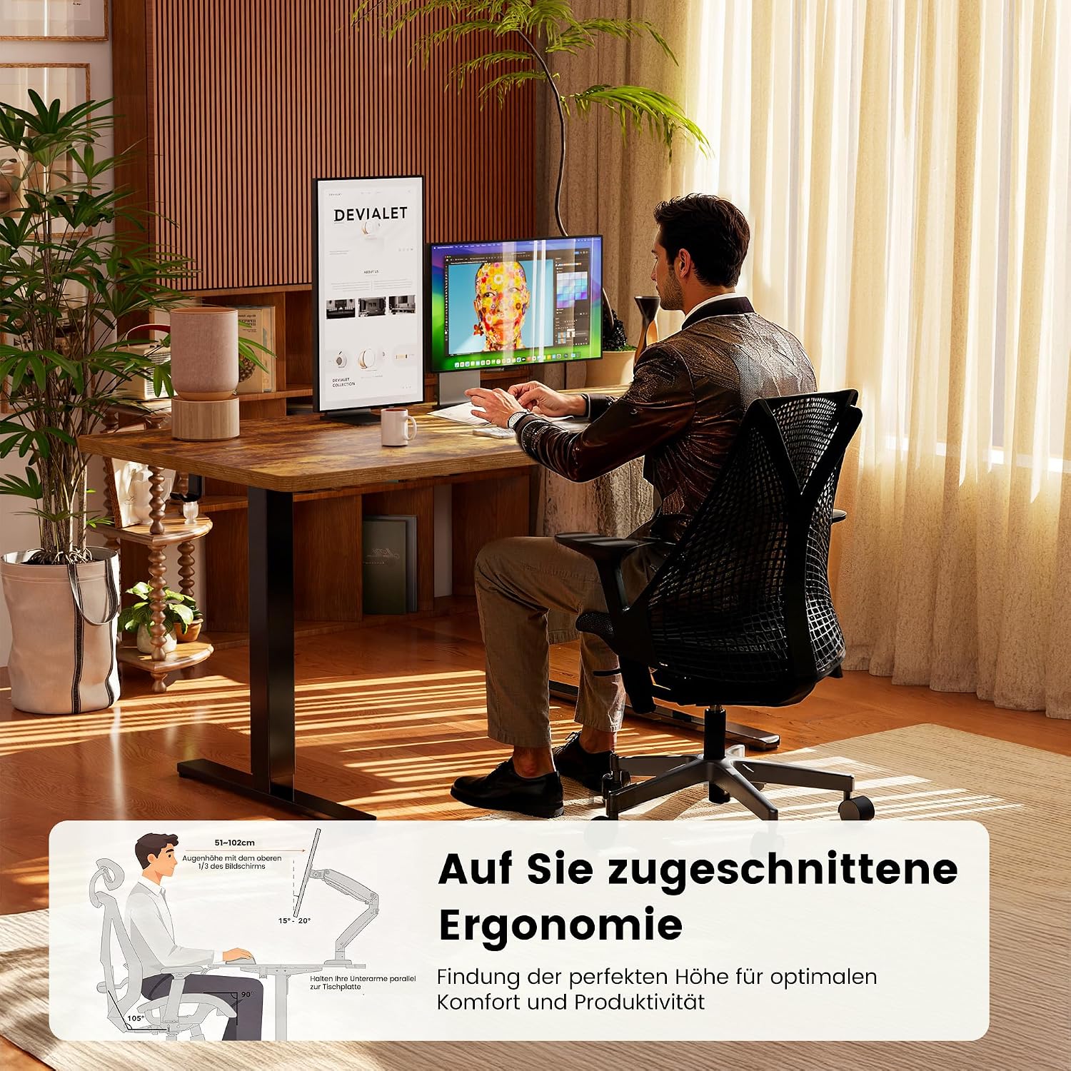 ErGear Elektrisch höhenverstellbarer Schreibtisch mit Memory-Funktion