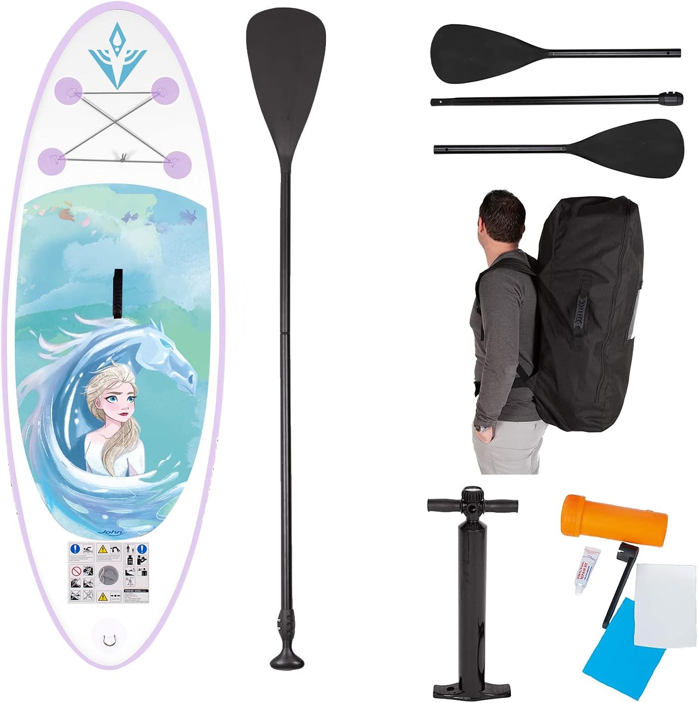 John 52500 Bambini Teens Stand Up Paddling Board Bondi Aquatic gonfiabile con 2in1 paddle bag e pompa ad aria