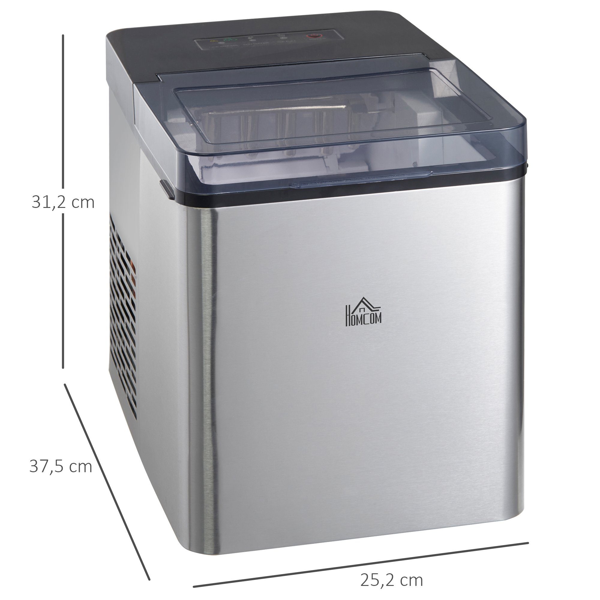 Eiswürfelmaschine Eiswürfelbereiter, 5 kg/24h 1,6 L, Ice Maker mit 2,1 L Wassertank