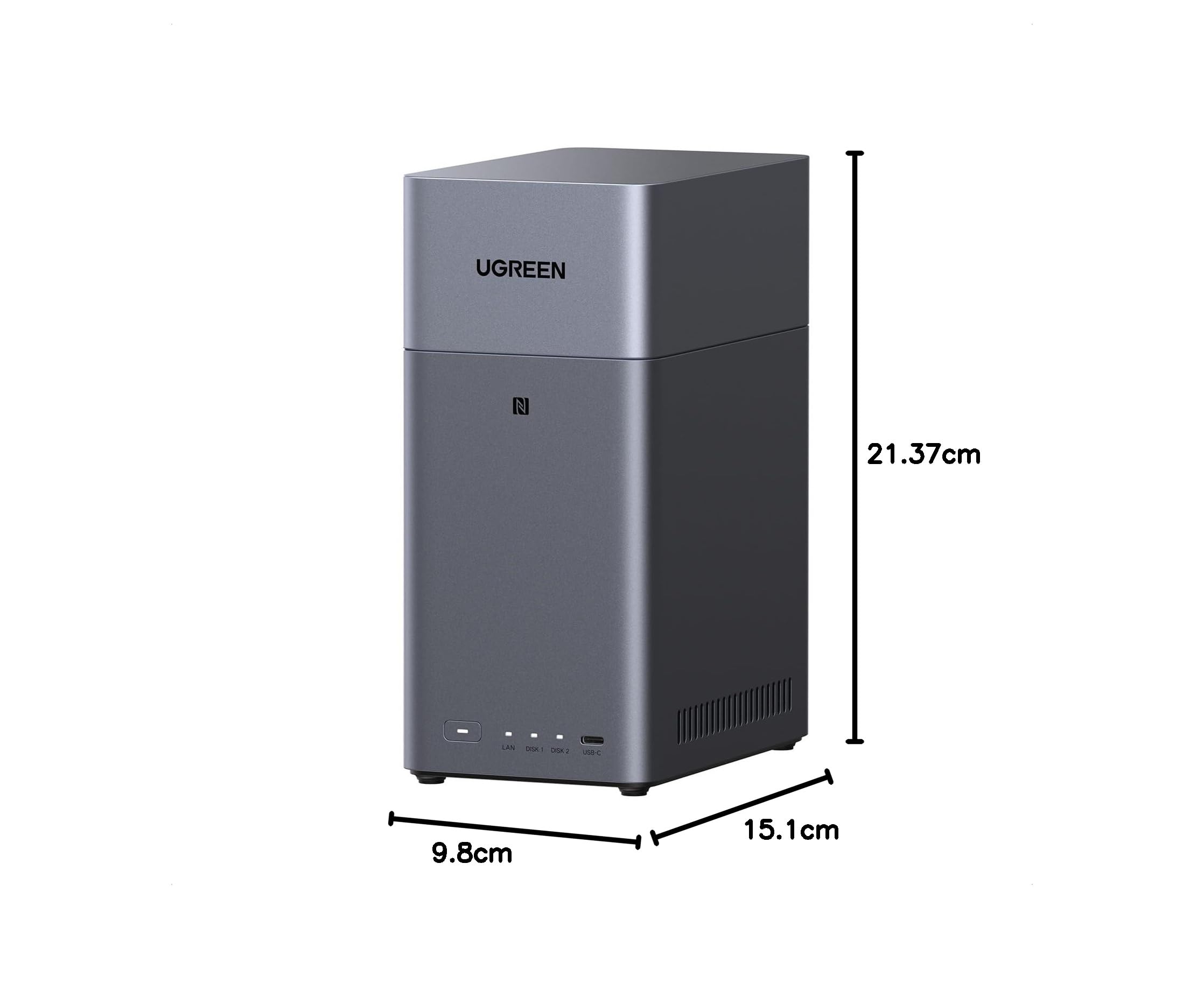 2-Bay NAS DH2300 4K Ultra HD HDMI DLNA NFC Dateifreigabe KI-Fotoverwaltung Windows macOS Android iOS Smart TV ohne HDD