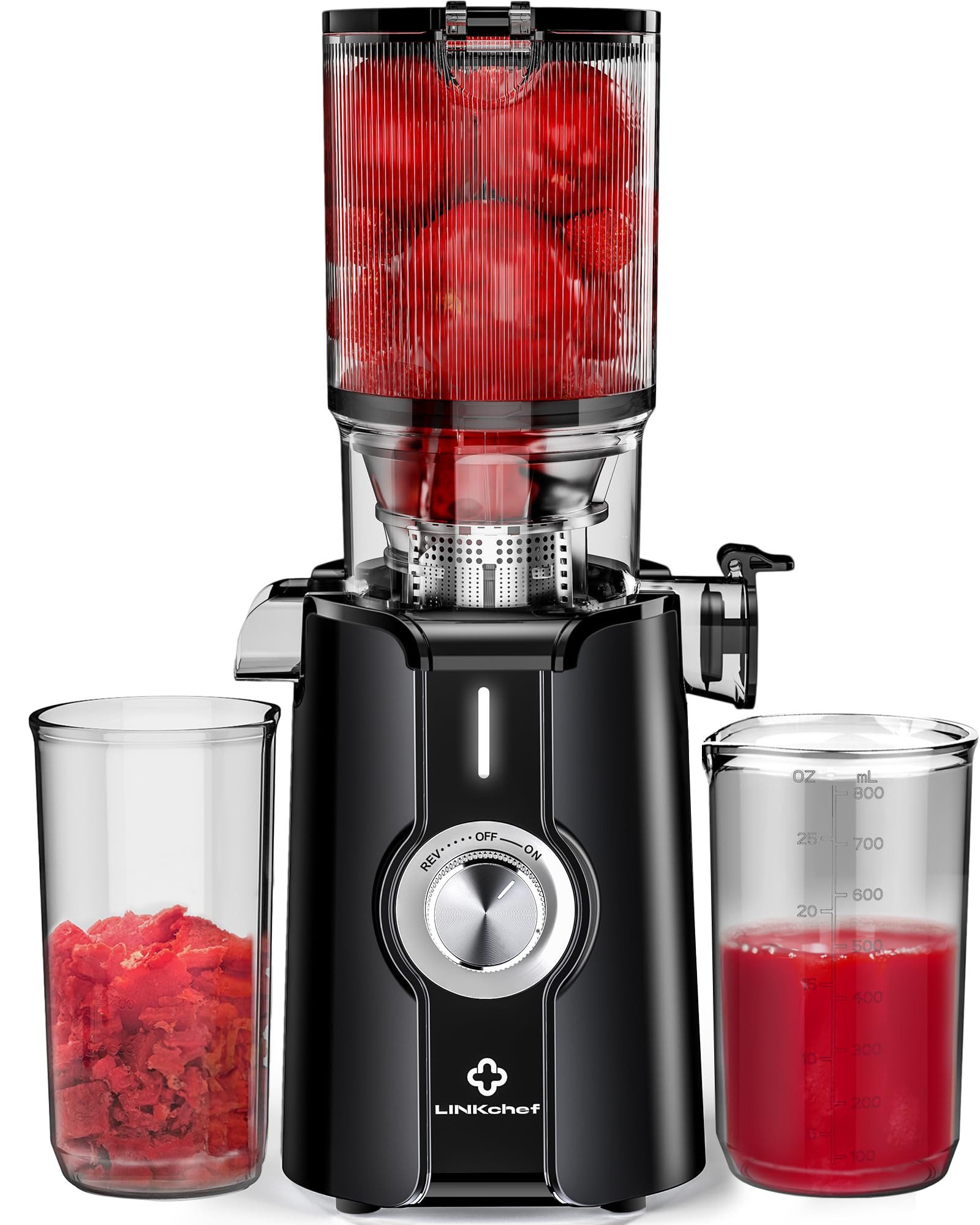 Slow Juicer Entsafter mit 115mm Einfüllung, Eisfrei & 3-Sek. Reinigung