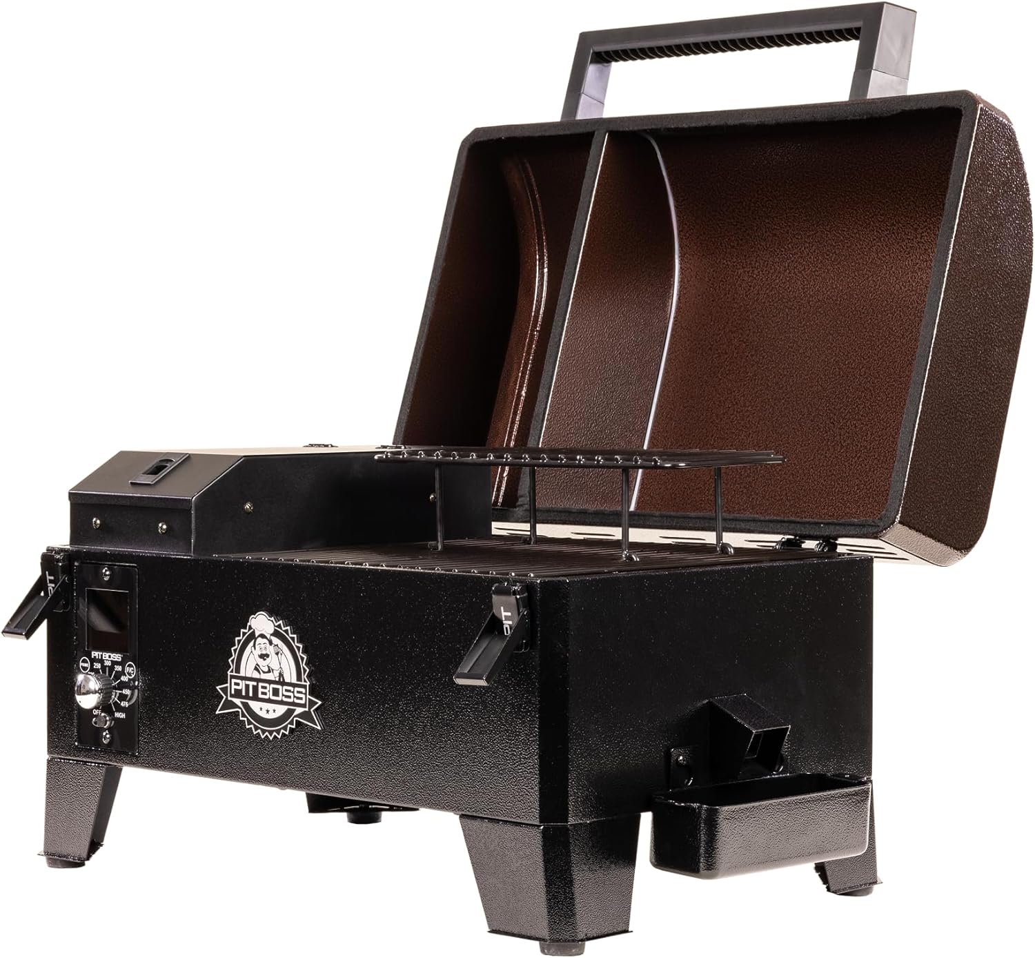 PIT BOSS 10697 Table Top Wood Grill With Temperature Control  Mahogany