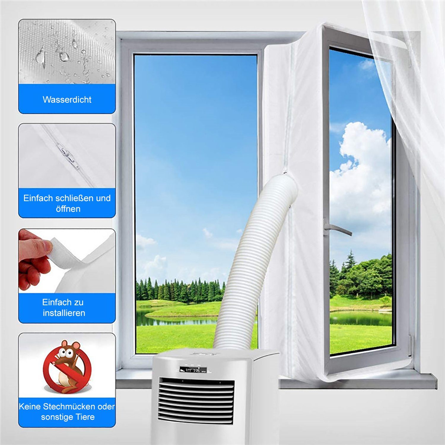 Fenster-Set Erweiterung Fensterkit / Fenster Abdichtung Klimagerät
