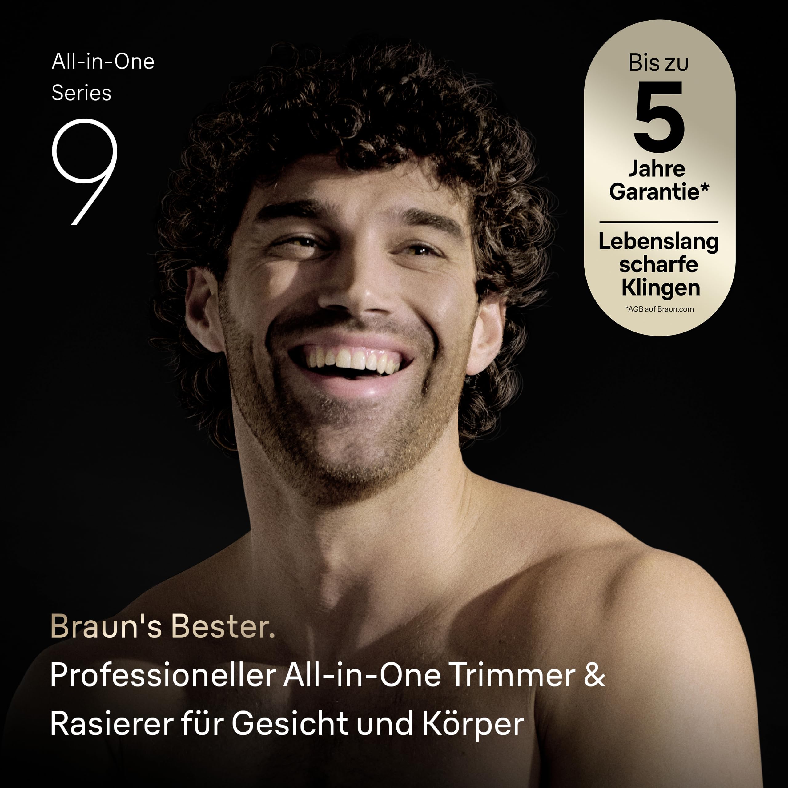 Multigroom All-in-One Series 9 Bart- und Haartrimmer AIO9565 mit 15 Kämmen und 6 Aufsätzen in Grau