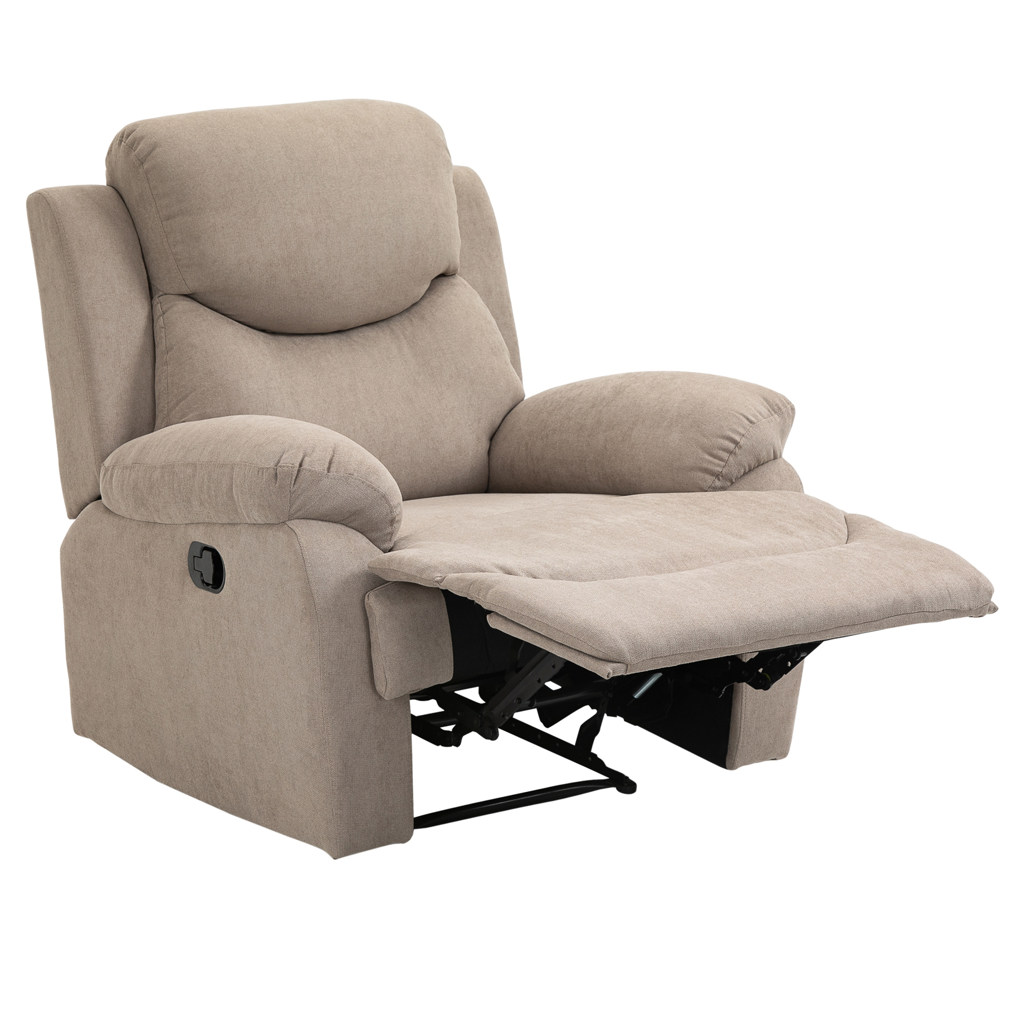 relaxfauteuil enkele sofa ligbed kantelbaar 150 ° TV-fauteuil linnen beige 97 x 96 x 105,5 cm
