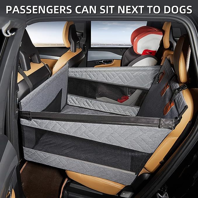 Car Seat Extender for Dogs �C Hard Bottom & Waterproof with Adjustable Straps