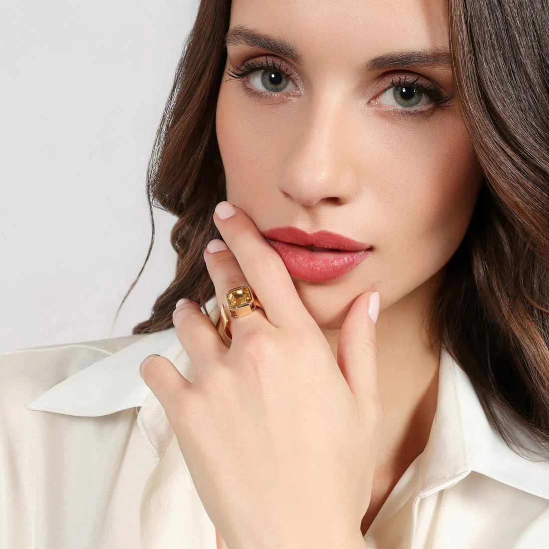 Anello Unoaerre Joya cristallo giallo dorato 2816