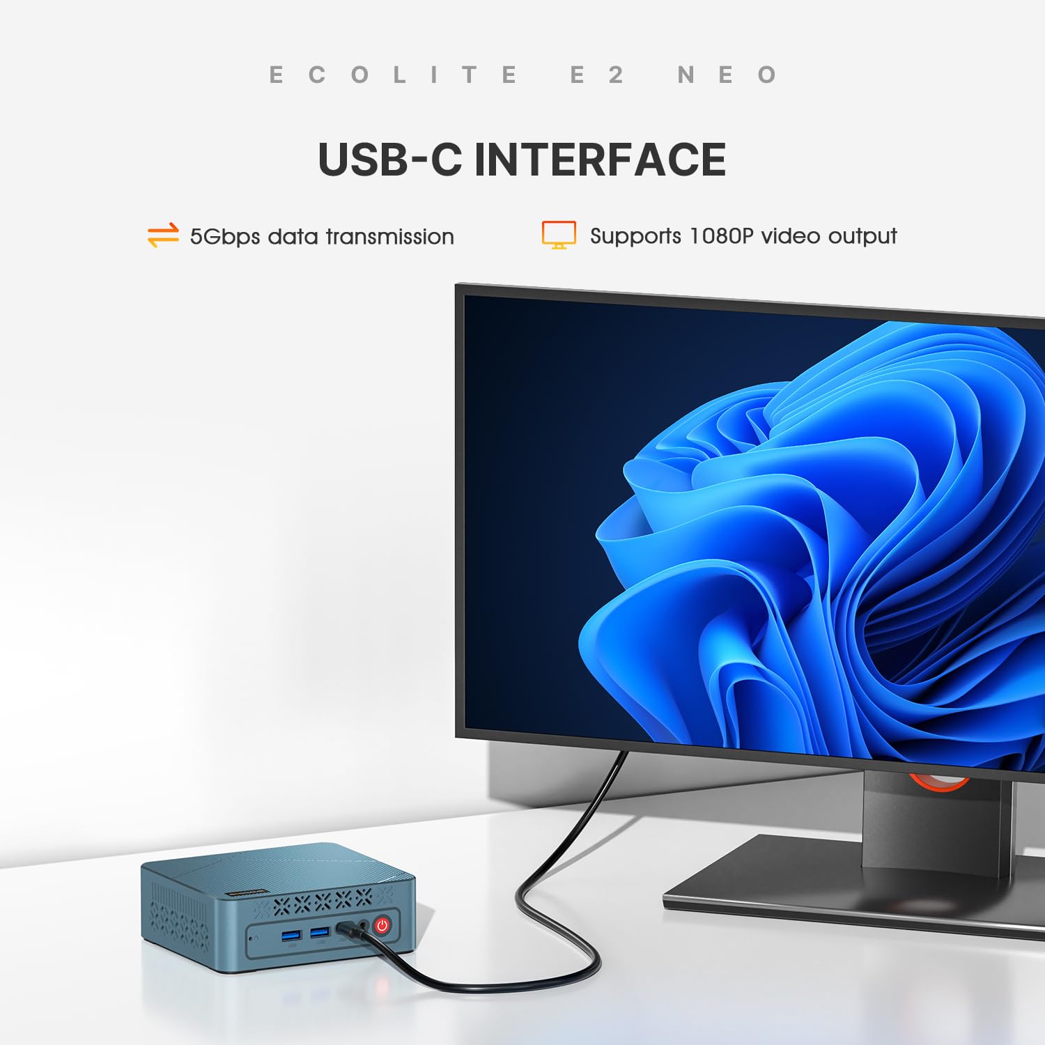 Mini-PC mit Windows 11 Pro, AMD Ryzen 5 3500U, 8 GB DDR4 RAM, 256 GB SSD, 4K bei 60 Hz über Triple Display, HDMI, USB-C, USB 3.2, LAN, WLAN und