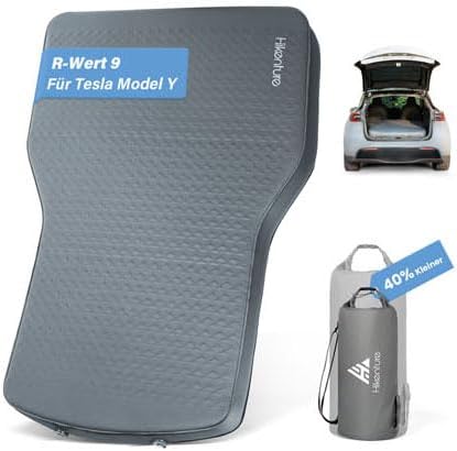 HIKENTURE Camping Matratze für Tesla Model Y/Juniper/3 (2025 Ultraleicht-Edition), 8cm Isomatte Selbstaufblasend aus Memory Foam, Schlafmatte mit 40% Kompakterem Packmaß, Zubehör für 4 Jahreszeiten