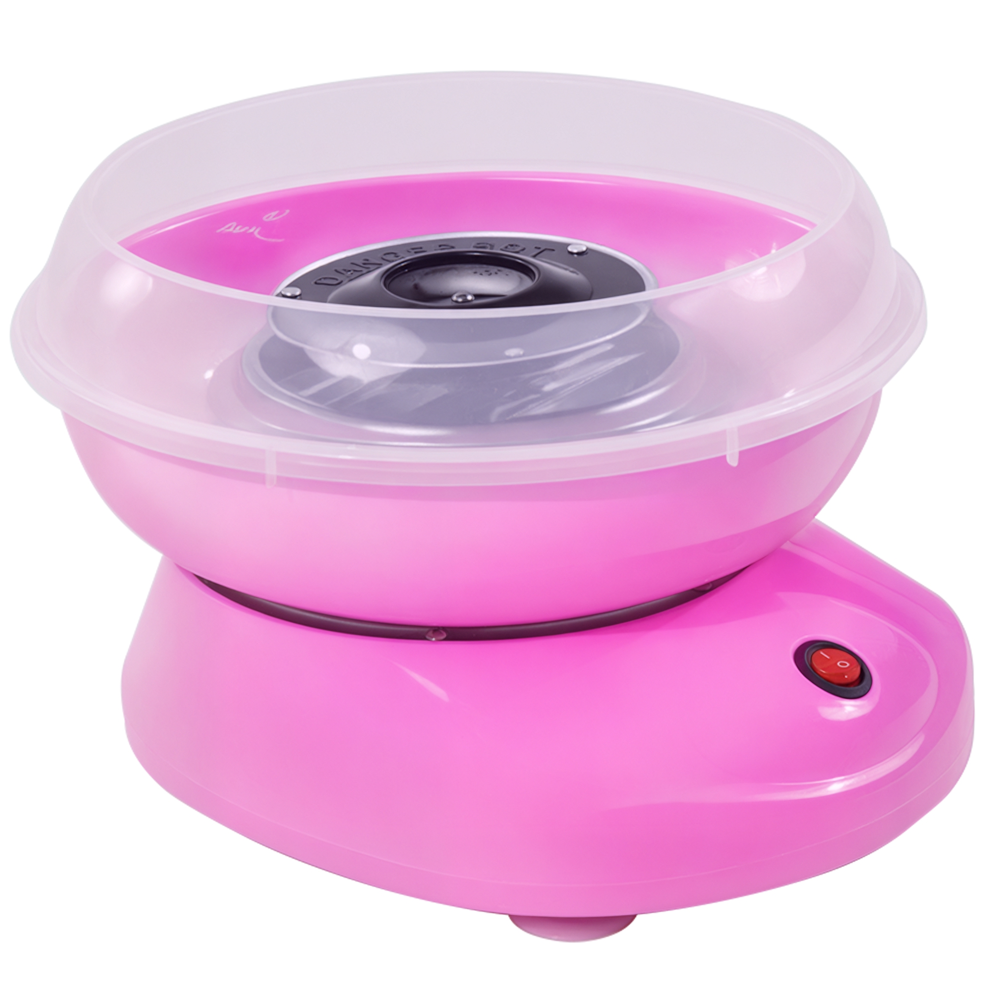 HOMCOM Zuckerwattemaschine, einfach zu bedienendes Zuckerwattegerät, für Erwachsene und Kinder, Edelstahl, PP, Rosa