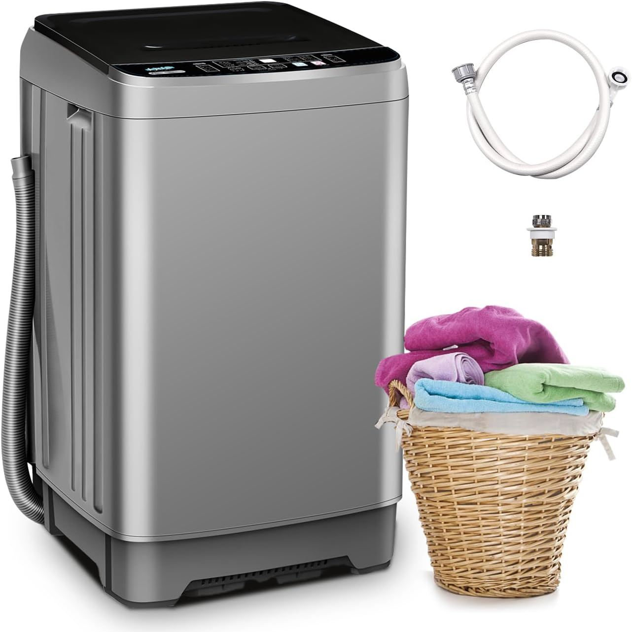 Portable Washing Machine 17.7lbs Full-Auto 10 Programs RV Dorm
