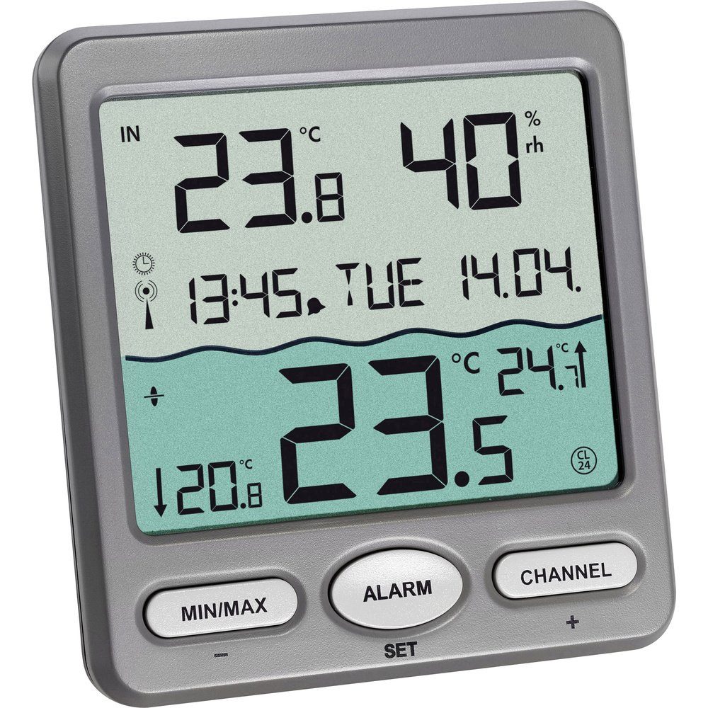 Hygrometer TFA Dostmann VENICE Funk-Pool-Thermometer Schwimmbecken-Thermometer An
